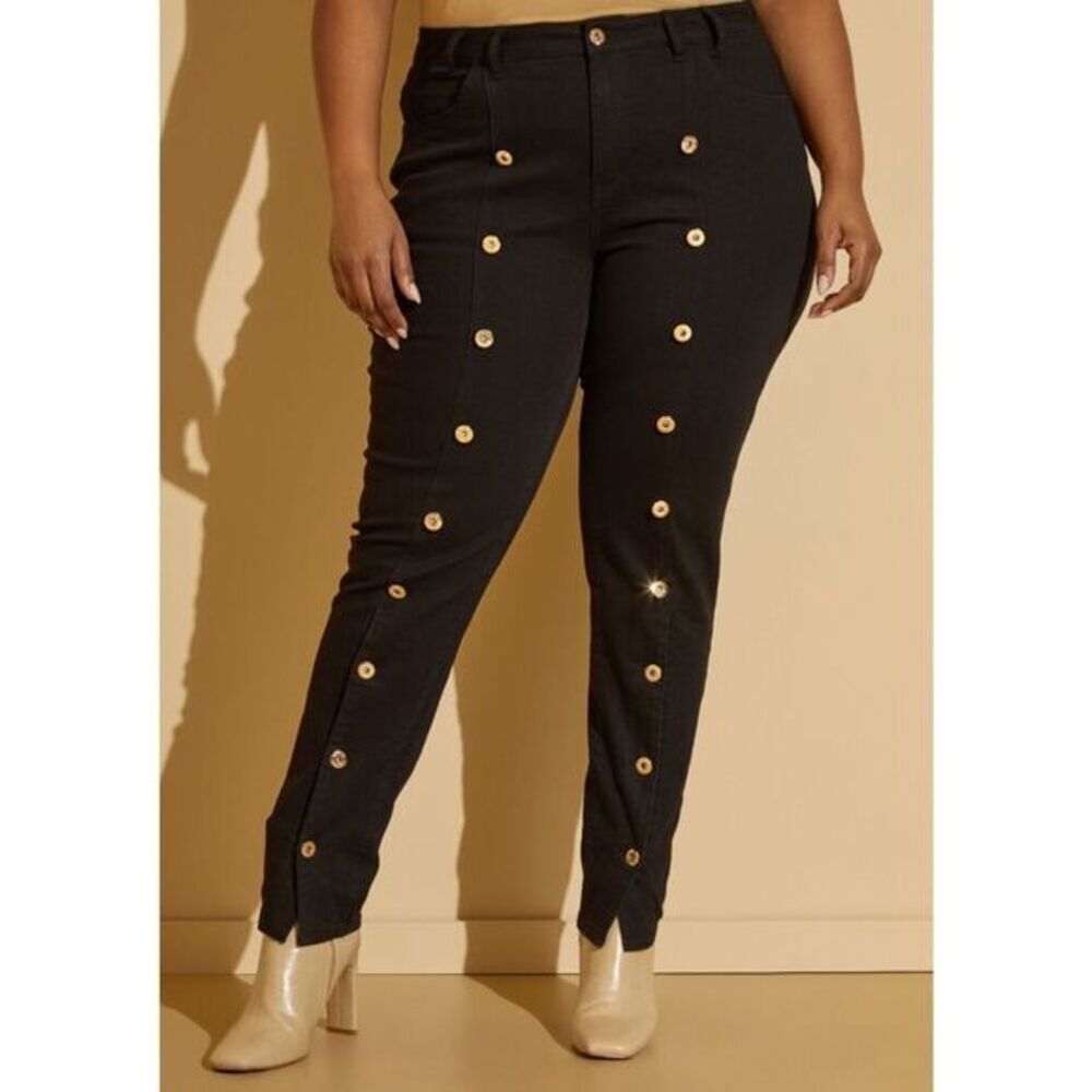 Ashley Stewart Women’s Plus Jeans sz 20W Embellished Skinny NWOT #F579